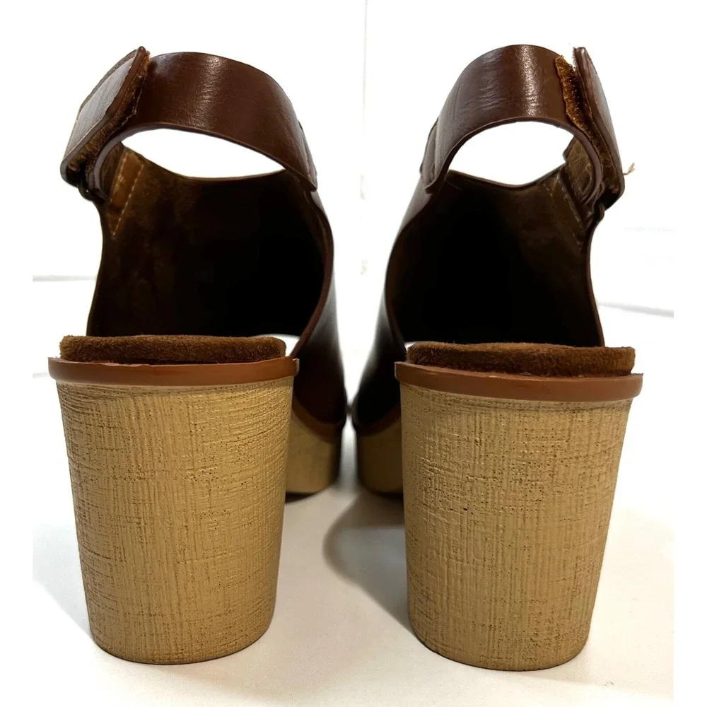 Pierre Dumas Clue-1 Sz. 8.5 Brown Leather Platform Shoes